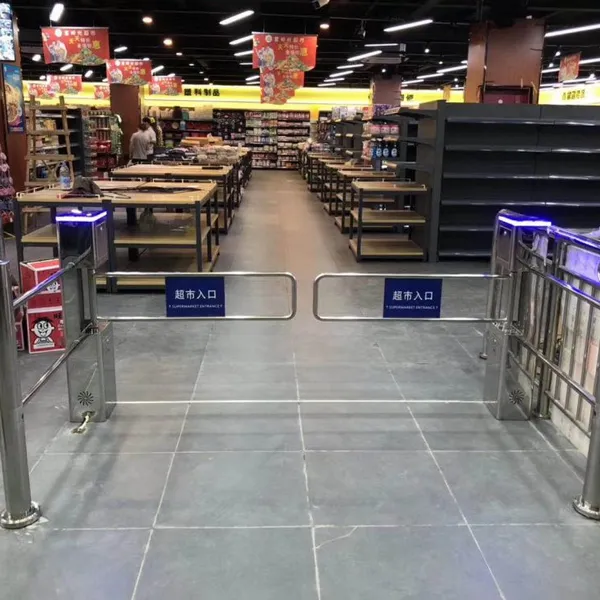 Fabrikpreis: Elektronische vollautomatische Schwenkbarriere (Metallturnstile) für Supermärkte photo-2