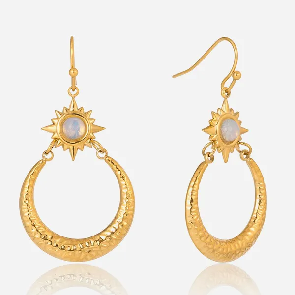 Tarnish Free Gold Plated Stainless Steel Earrings Waterproof Fashion Jewelry photo-3