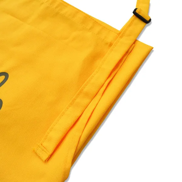 Trendy Yellow Cotton Kitchen Apron With Personalized Embroidery photo-2