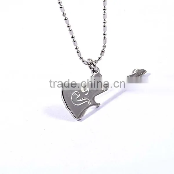 Fashion Music Note Pendant Necklace Silver Jewelry Guitar Pendant photo-2
