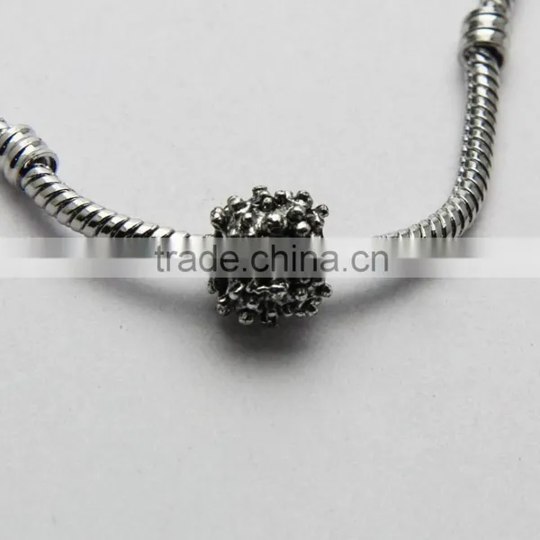 Popular Drum Shape Anti-silver Large Hole Metal Beads, Zinc Alloy Bracelets & Necklaces Beads Accessories photo-3