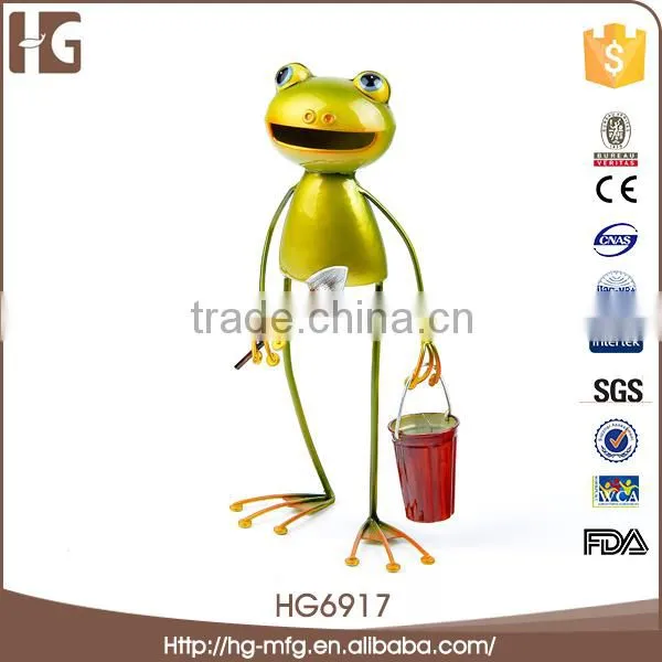 Lovely Frog Flowerpot Metal Garden Art photo-3