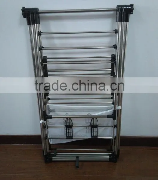 Folding Stainless Steel Balcony Baby Clothes Drying Hanger Rack photo-4