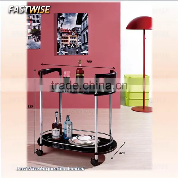 High Quality China Oval Black Plastic Food Trolley for Restaurant and Hotal Supplies