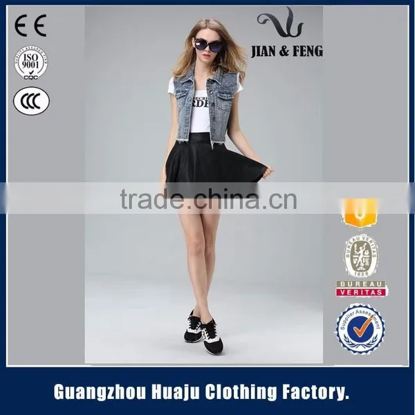 2016 New Style Female Sleeveless Denim Vest for Sale