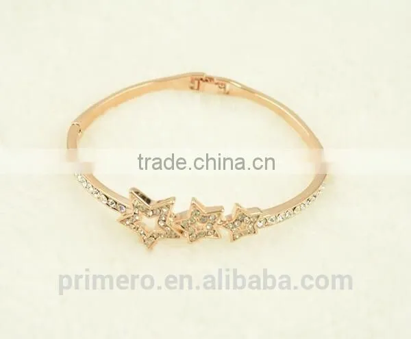 Hot Selling Pentagram Charms Bangles Crystal Star Saudi Gold Jewelry Bracelets photo-5
