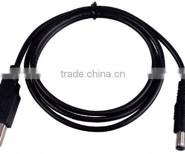 Whosale Custom USB 2.0 to 5.5 x 2.1mm/ 5.5 x 2.5mm dc Cable