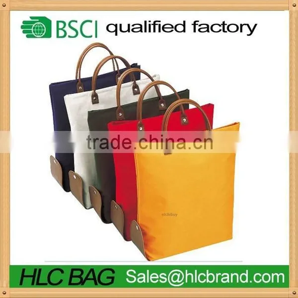Reusable and Folding Carry Bag Leather Trim Tote HL-PB004
