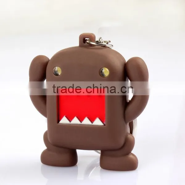 Promotional Cartoon Character LED Light Flash Keychain With Sound photo-3