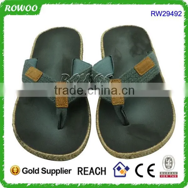 ROWOO Men's Grey High Quality Wrap Espadrille Sandal photo-3