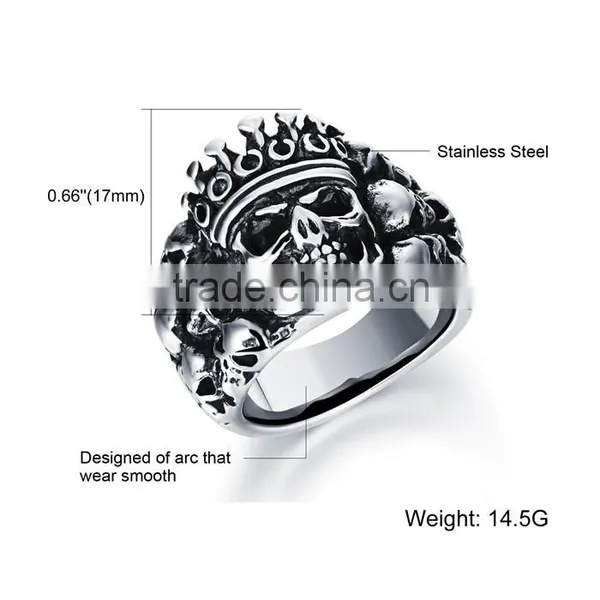Hot New Imports 2016 Skull Stainless Steel Ring Castings for Men photo-6