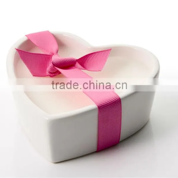 New Heart Candle in Ceramic Jar/ Heart Shape Scented Candle/ Heart Shape Candle/ Soy Wax