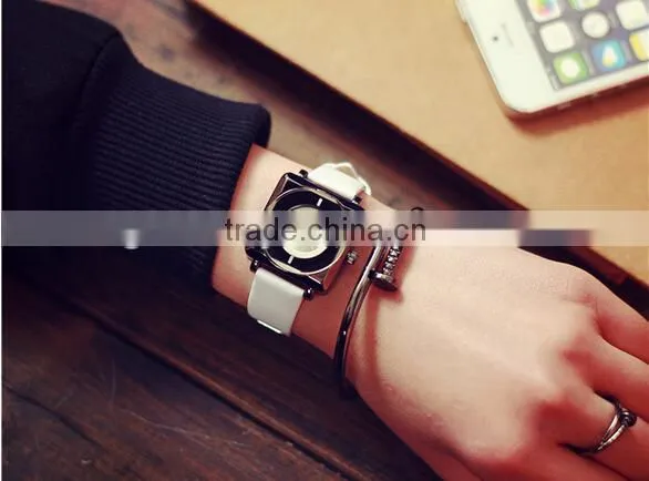 Unisex Watch, Square Personalization Watch, Women Watches, Antique, Brass Watch, Vintage Style Leather Watch photo-5