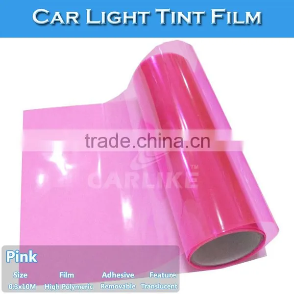CARLIKE Transparent Polyacrylate Easy Cleaning Pink Car Headlight Vinyl Film photo-3