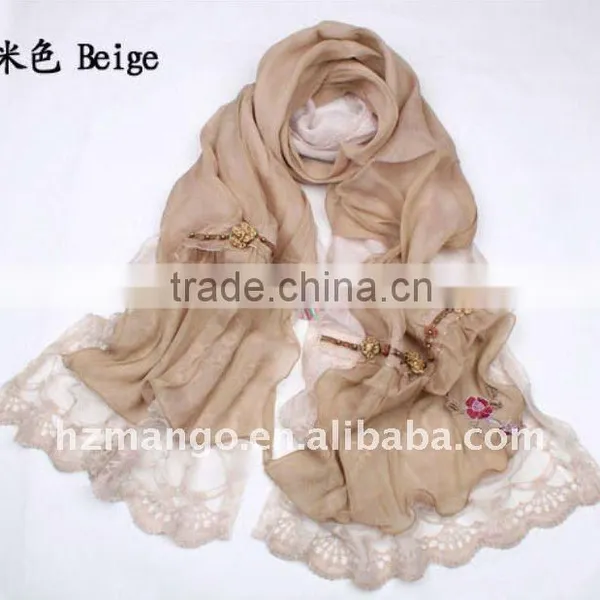 2016 Latest Two Layer Fashion Lace Scarf