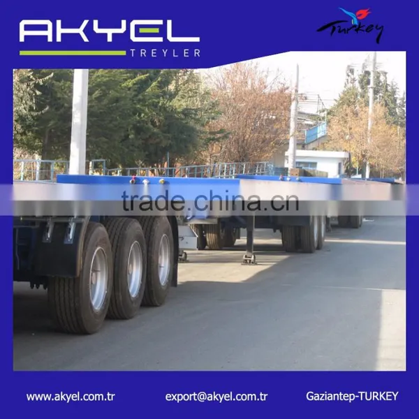 Tri Axle 40feet 12500mm Flatbed Container Semi Trailer,trailer Container,trailer Chassis,container Lorry for Sale