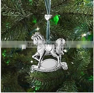 Christmas Metal Rocking Horse Hanging Ornament photo-3