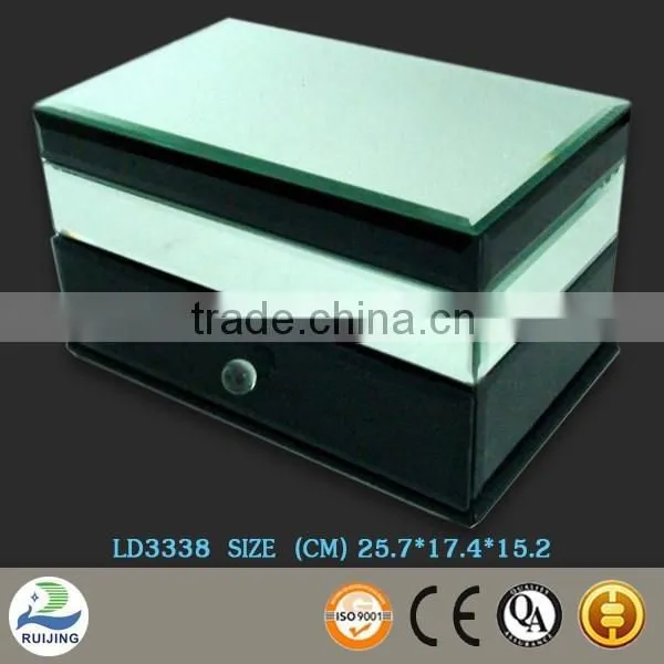 Hot Sale Small Mirrored Jewelry Box With Drawers