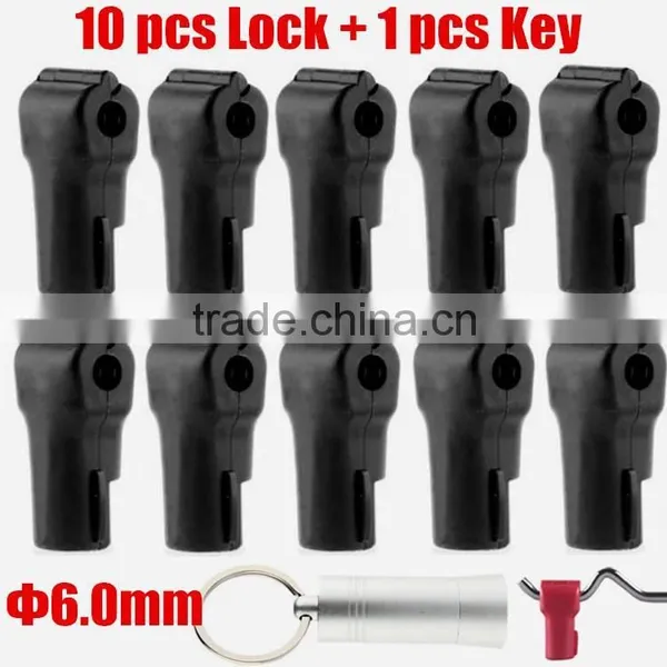 Hot Selling Best Quality Small Plastic Hook Security Lock Slatwall Hooks photo-4