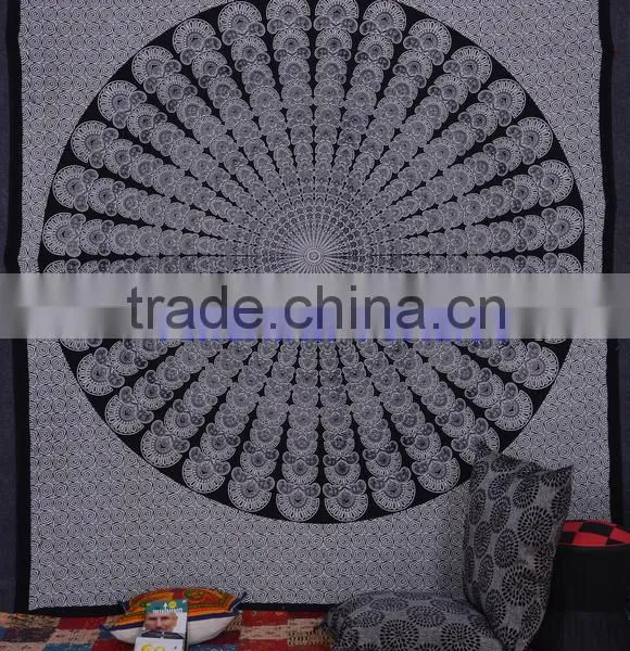 Hippie Mandala Block Printed Tapestry Wall Decor Throw Table Cover 100% Cotton Bedspread Indian Jaipur Manufacturer & Wholesaler