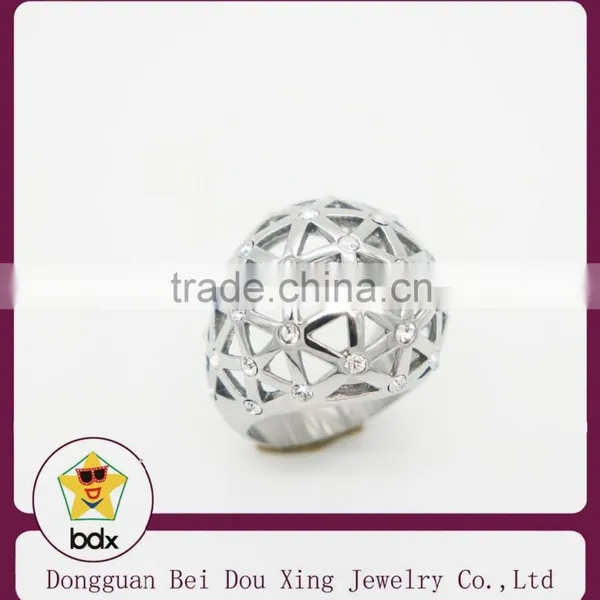 Hollow Ball High Quality Specials Silver Plated Jewelry Fashion Cute Women Classic Zircon Crystal Ring