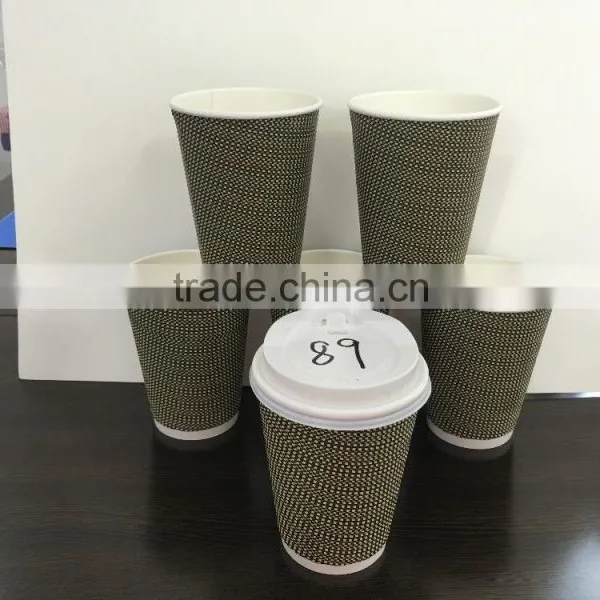 One Time Use 400ml Double Wall Paper Cups With Lid for Hot Tea photo-4