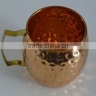 Mule Copper Barrel Mug 16 Oz. - Pure Hammered Solid Copper Barrel Mug, Handmade With Solid Brass Handle. NO Inner Lining and Tar photo-4