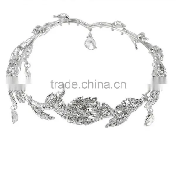 Elegant Bridal Rhinestone Crystal Prom Hair Chain Forehead Band Headpiece photo-3