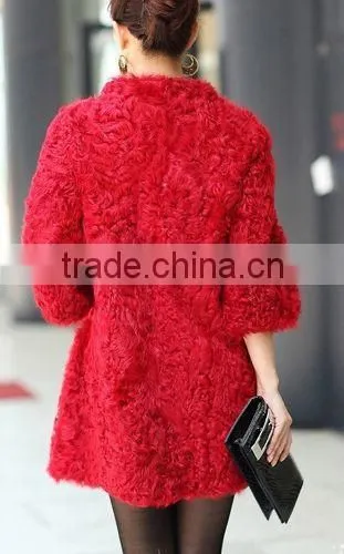 2015 NEW ARRIVAL Real Lamb Fur Coat for Women LC15 photo-2