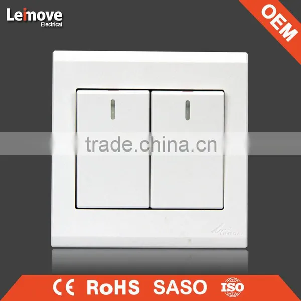 High Quality Frosted Faceplate PC White One Gang One Way One Gang Two Way Switch photo-2