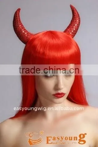 Long Red Synthetic Festival Wig, Cosplay Wig, Halloween Hair Wigs photo-2