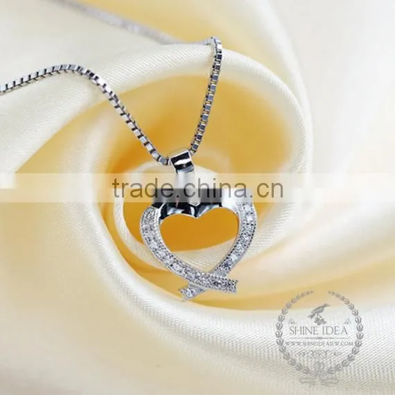 925 Sterling Silver Hollow Heart Necklace Fashion Women Necklace Supplies 6360446 photo-2