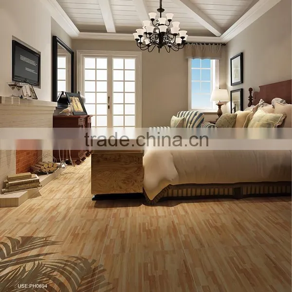 Decorative Flooring Rectified Edge 3D Digital Inkjet Wood Look Soft Glazed Surface Ceramic Floor Tile photo-6