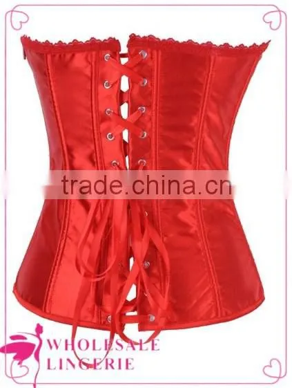Pretty Women Cheap Red Waist Training Sexy Corsets With Lace Front photo-2
