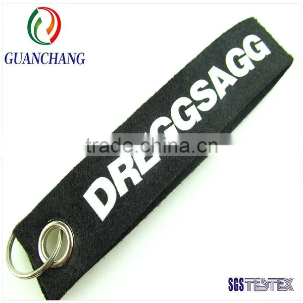 New Products on China Market Short Felt Lanyard With Keyring