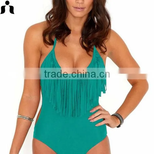 2017 ONE -PIECE SWIM SUIT WITH TASSELS photo-3