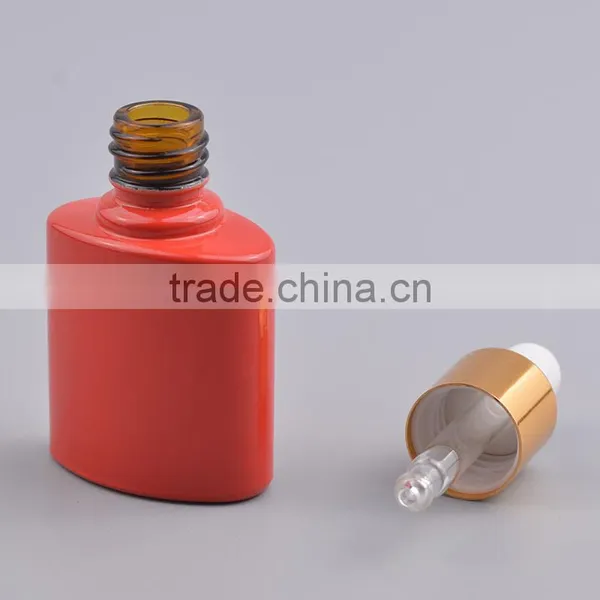 Aluminum Cap Dropper Bottle With Child and Tamper Proof Cap uv Gel Colored Glass Essential Oil Bottles 7ml photo-6