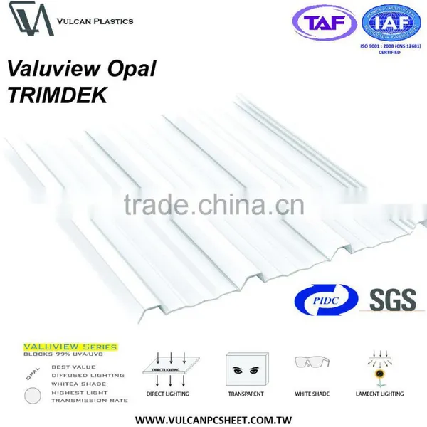 Co-Extruded Plastic Polycarbonate Corrugated Roofing Sheet (Valuview Opal TRIMDEK) photo-6