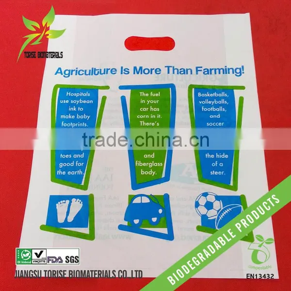 BSCI Certified Factory/100% Biodegradable Compostable Punch Out Bag With Oval Hole photo-2