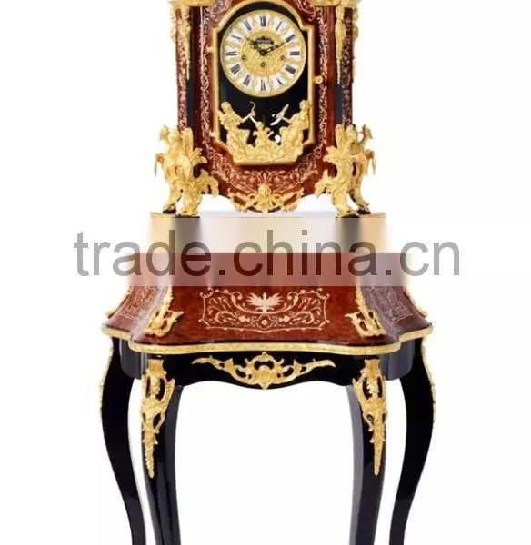 Home Decorative Wooden Floor Standing Big Ben With Bronze Eagle on Top , Luxury Brass Inlaid Antique Floor Clock photo-6