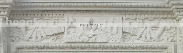 French Style White Marble Fireplace Mantel With Statue photo-2