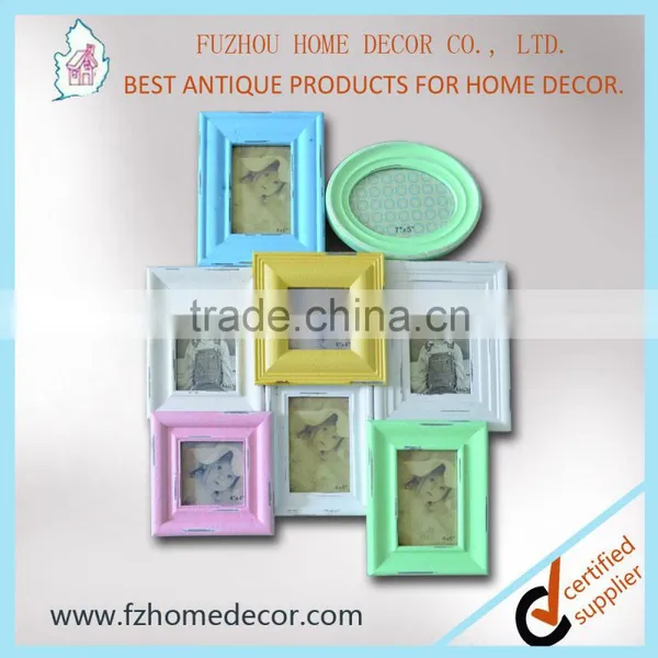 Wooden Photo Frame Wall Art With Multi Openings and Hooks photo-3