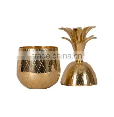 Antique Brass Pineapple Mug & Wine Cooler photo-2