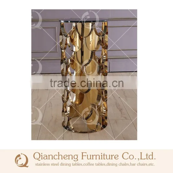 Golden Color Metal Flower Stand Pergola With Marble Top photo-2