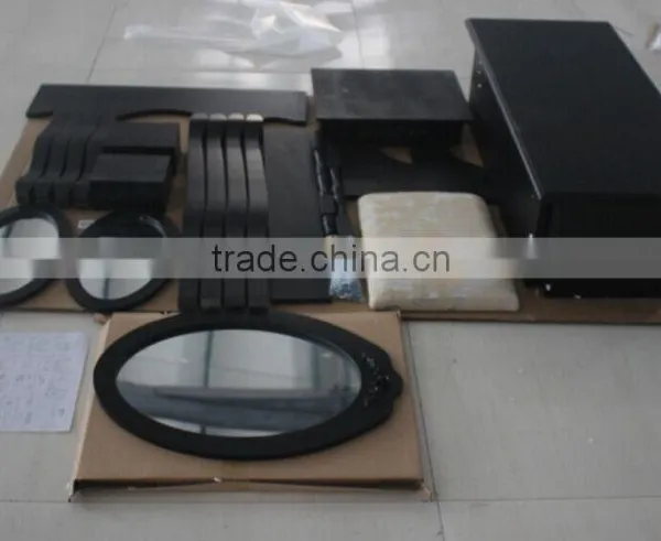 Elegant Black Dressing Table With Stool, 7 Drawers and 1 Oval Mirror photo-5
