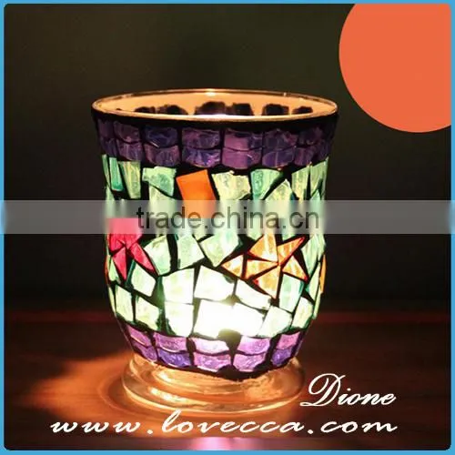 Guangzhou Factory Wholesale Mosaic Tall Glass Candle Holders for Weddings photo-5