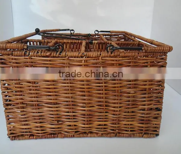 High Quality 3-tier Outdoor Caddy Organizer Plate Condiment Holder Portable Picnic Basket photo-4