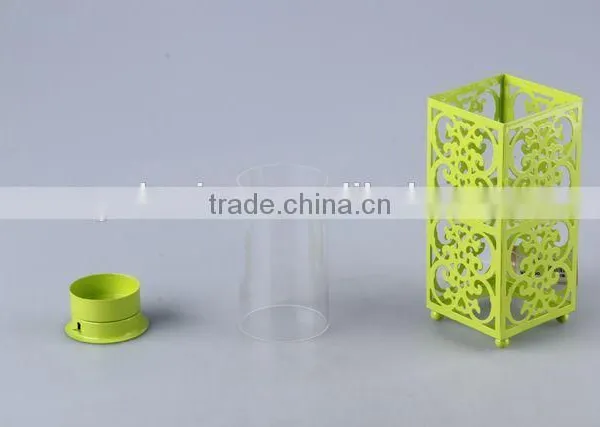 Home Decoration Candlestick/hollow Out Design Iron+Glass Candle Holder photo-5