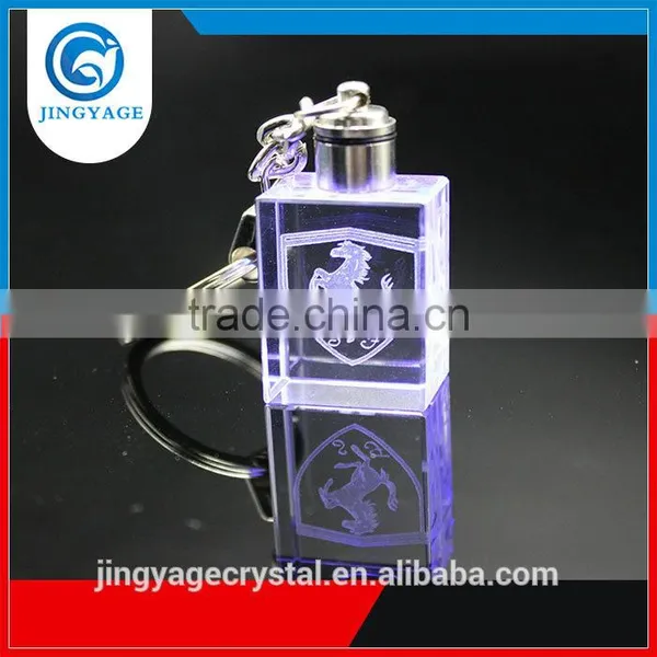 3D Laser Engraved With Car Logo Crystal Led Keychains Photo Led Crystal Key Chain photo-2