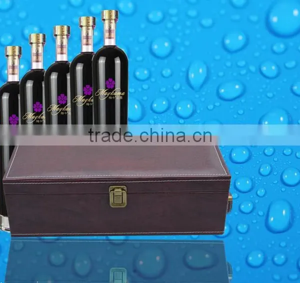 Hot Sale Bottle Shape Leather Wholesale Wine Gift Box photo-2